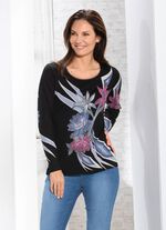 Shirt met tule bies aan de halslijn 