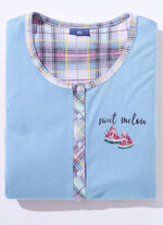 Twee-pack nachthemden van duurzaam katoen met knoopsluiting 