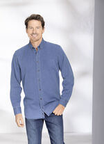 Overhemd met button-down kraag JEANSBLAUW