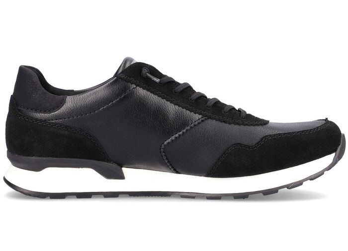 Sneakers met veters en uitneembaar voetbed van textiel ZWART