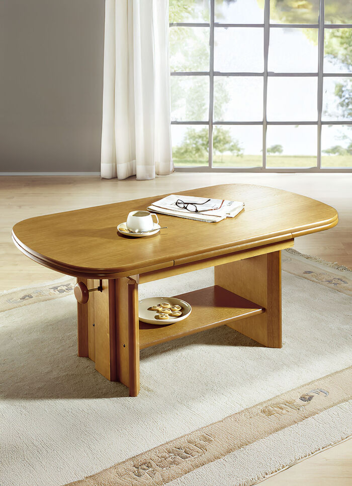 Salontafel, uitschuifbaar en in hoogte verstelbaar 