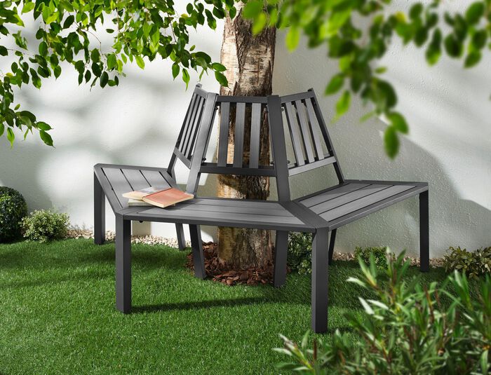 Halfronde bank ANTRACIETGRIJS