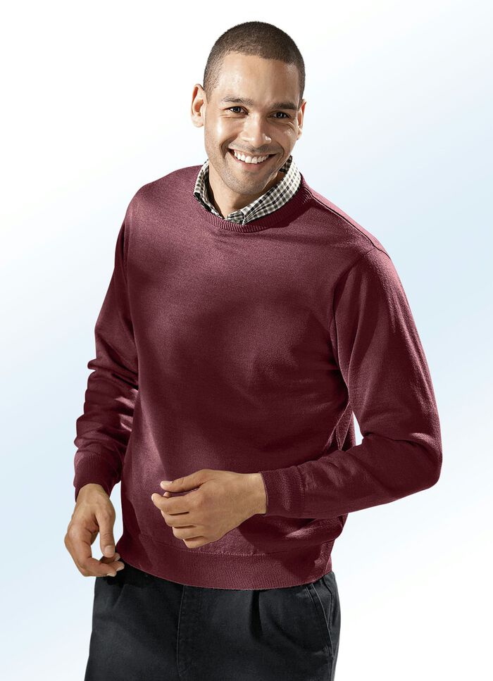 Trui in 4 kleuren met een ronde halslijn WIJNROOD
