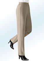 Broek met contrasterende decoratieve biezen 