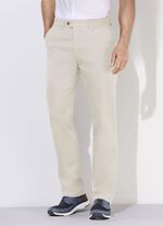 Comfortabele broek met elastische tailleband in 3 kleuren BEIGE
