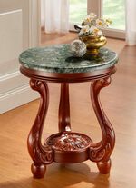 Woonkamertafels met marmeren conglomeraatblad WALNOOTGROEN