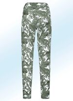 Broek met trendy bladerenprint 