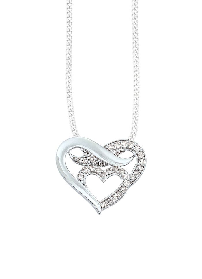 Lief hartje hanger met diamanten 