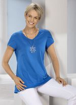 Dubbellaags overhemd met korte mouwen in 3 kleuren KONINKLIJK BLAUW