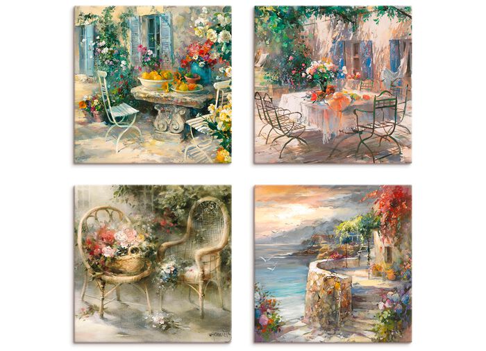 Hoogwaardige canvas schilderijset, 4 stuks 