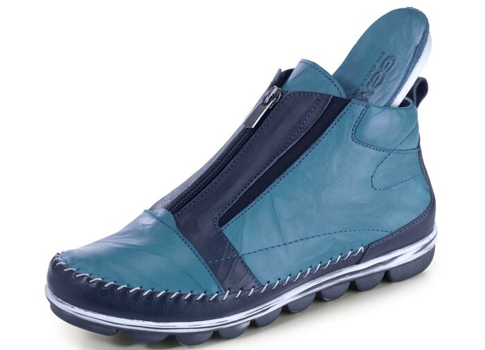 Gemini gekreukt mocassin laarsje BLAUW