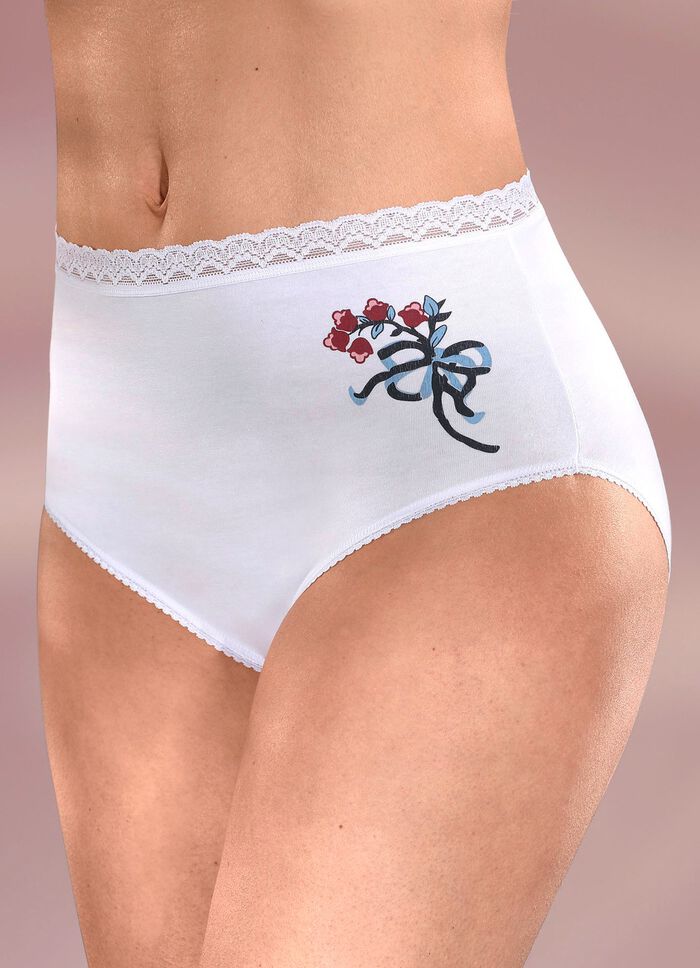 Set van drie slips met een harmonieus bloemmotief 