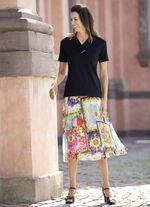 Plooirok met briljant gekleurde inkjetprint 