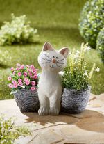 Polyresin kattenplantpot 