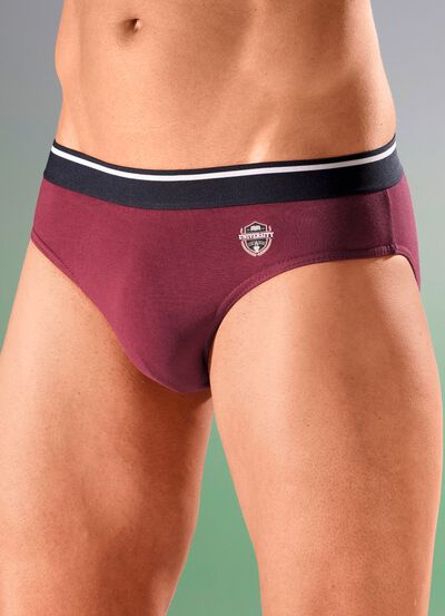 Set van drie slips, effen met printmotief 