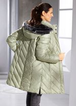 Korte donsjas met afneembare capuchon 