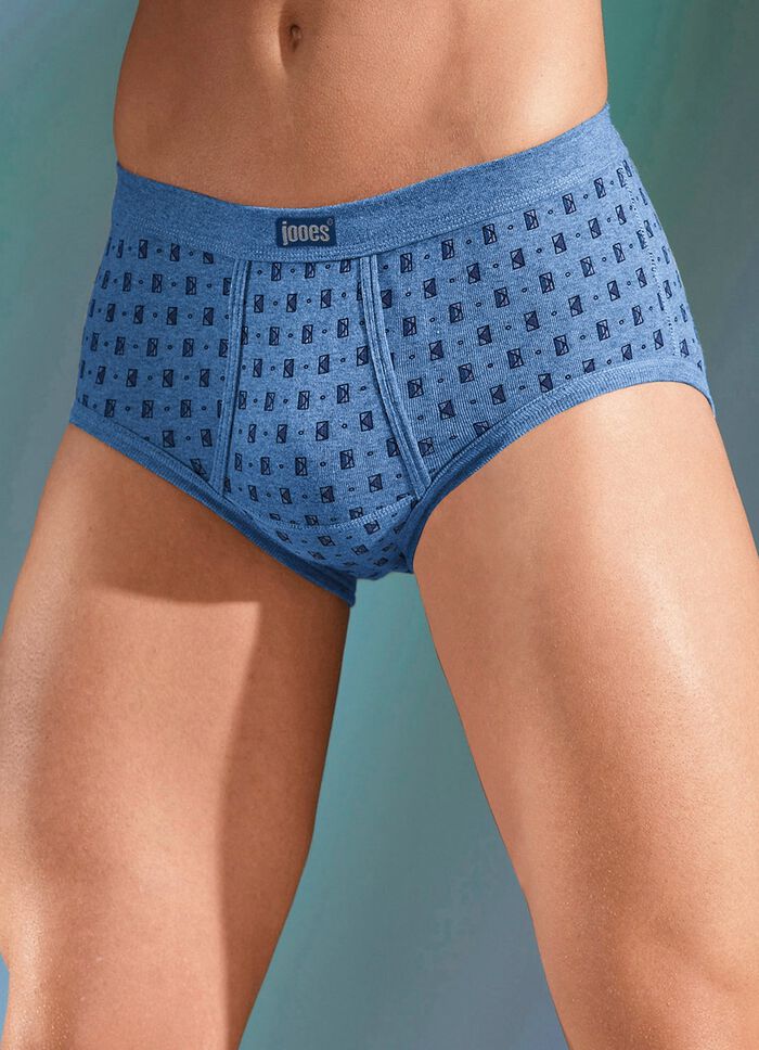 Set van vier slips van fijne ribstof met meerkleurige print 