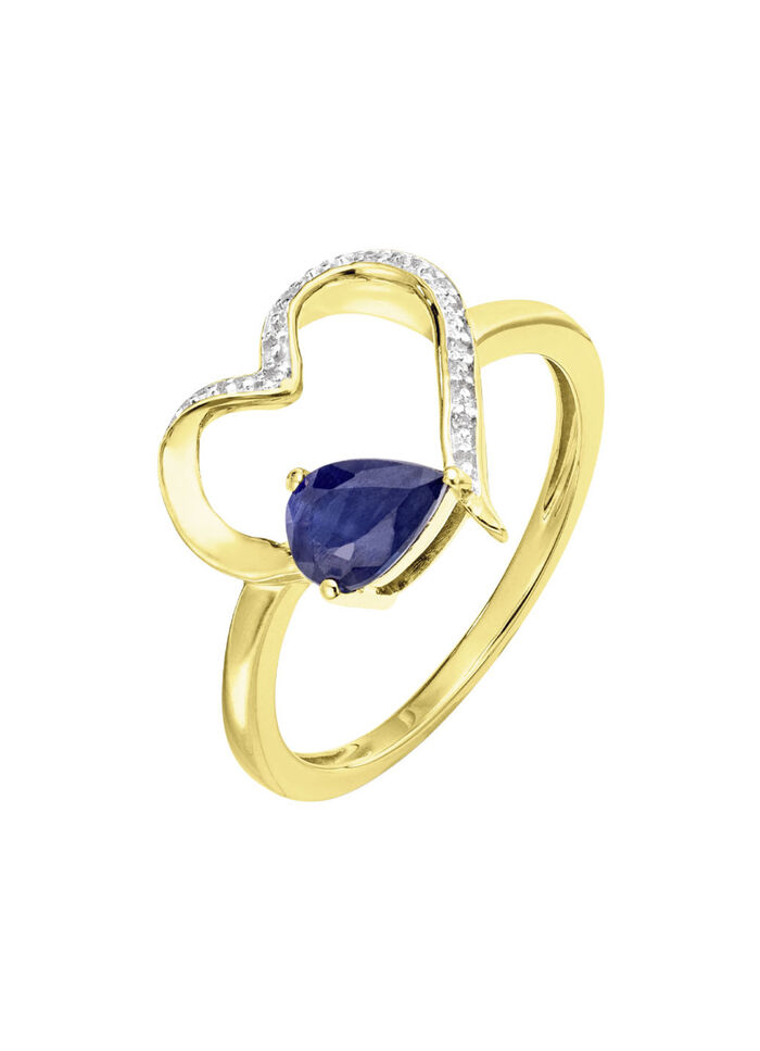 Tijdloze romantiek: damesring met echte saffier 
