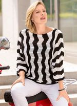 Trui met uitlopend golvend patroon 