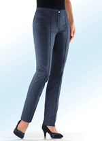 Edel glanzende jacquard-broek MARINE