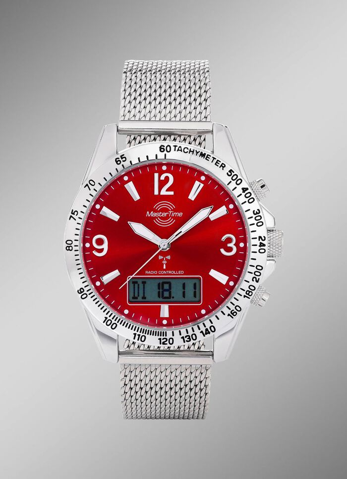 Draadloos herenhorloge met functies in turquoise
 