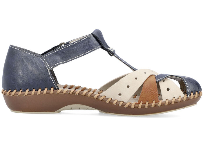 Rieker sandaal in een chique design MARINEBEIGE-COGNAC