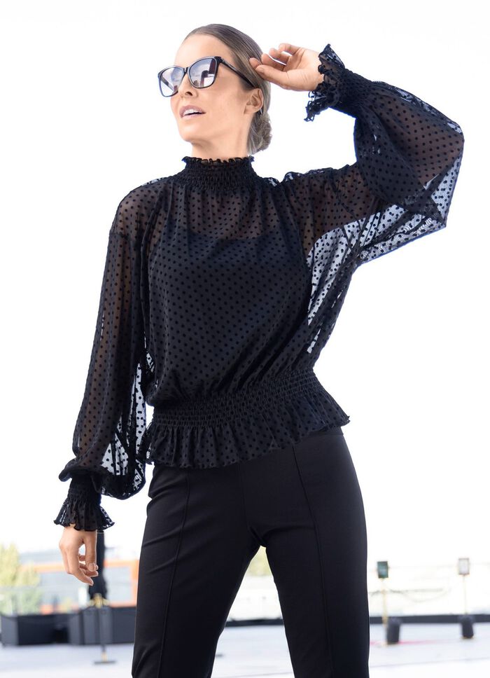 Overhemd met opstaande kraag 