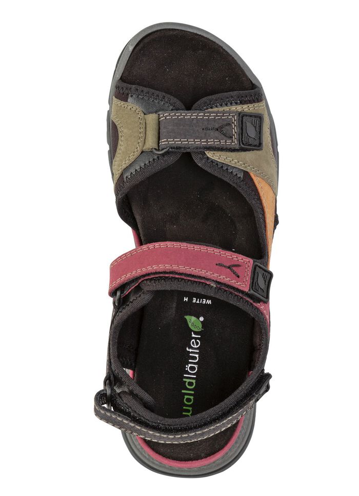 Waldläufer, sportieve damessandalen, breedte H, met uitneembaar voetbed SCHWARZ-BUNT