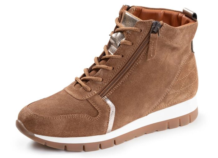 ELENA EDEN, gevoerde dameslaarzen, winterschoenen, breedte G, met uitneembaar voetbed COGNAC