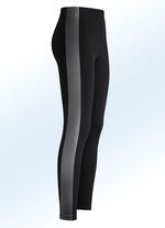Leggings in een interessante materiaalmix ZWART