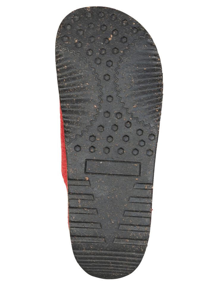 Gemini, comfortabele damespantoffels, breedte G, met uitneembaar voetbed ROOD