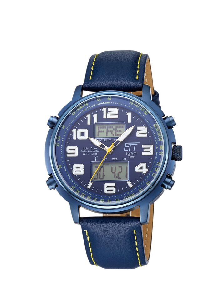 Radiogestuurd herenhorloge op zonne-energie 