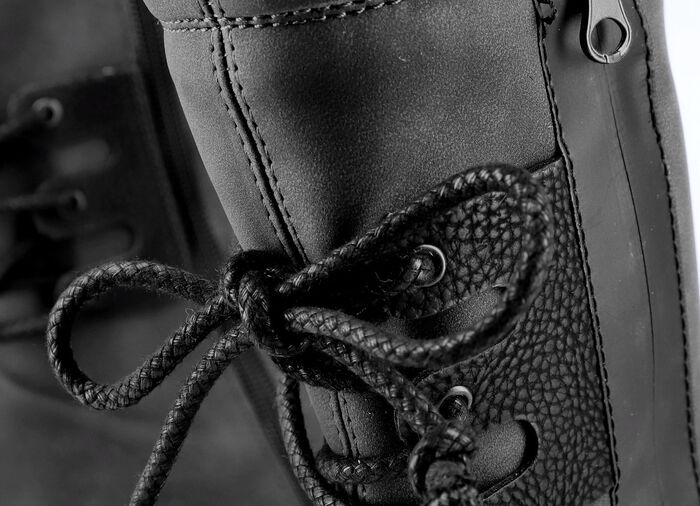 Rieker-laarzen in gekreukelde look ZWART-GRIJS