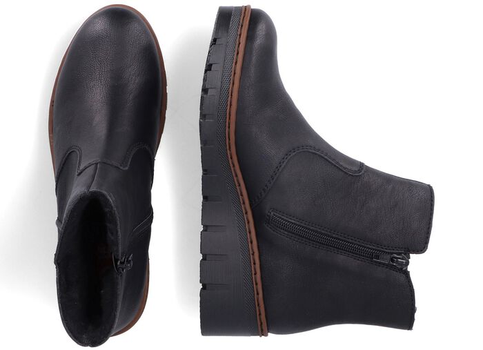Rieker, gevoerde dames enkellaarsjes, winterschoenen, met rits 