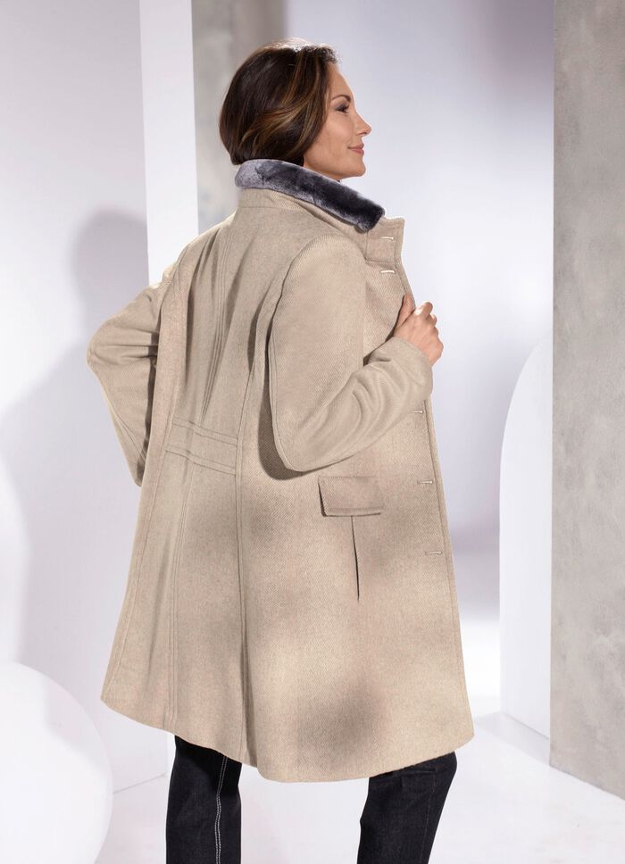 Korte jas in 2 kleuren ZAND-ECRU