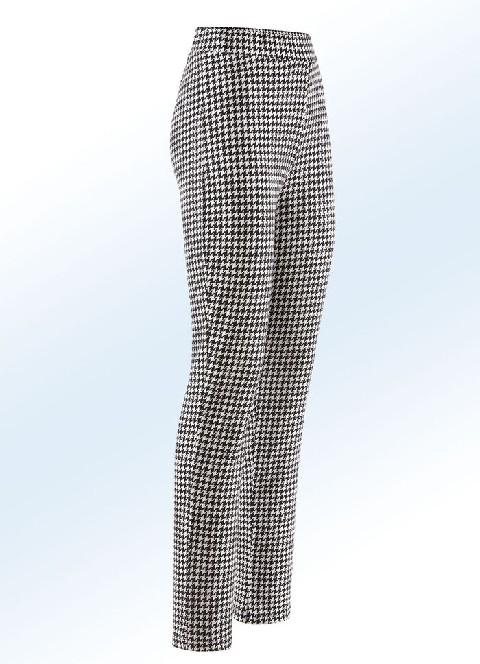 Broek met trendy pied-de-poule dessin 