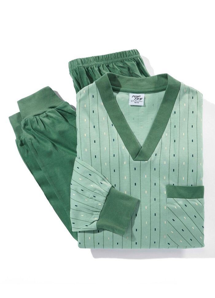 Pyjama met V-hals en manchetten 