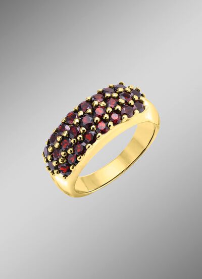 Vergulde damesring met granaat 