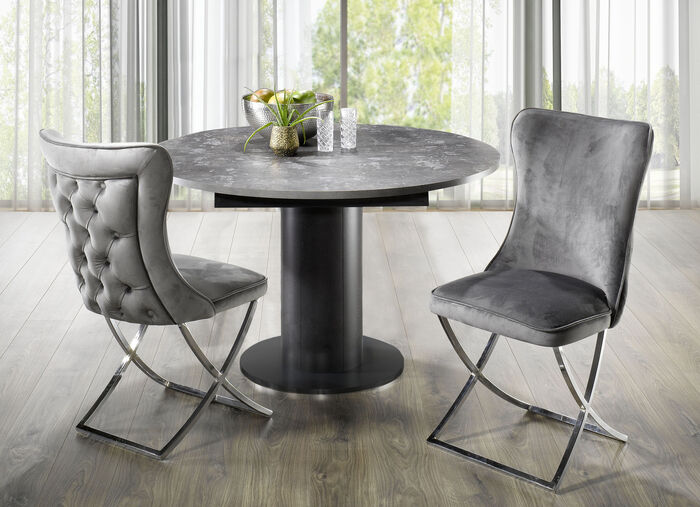 Uittrekbare eettafel ZWART KERAMIEK DONKER