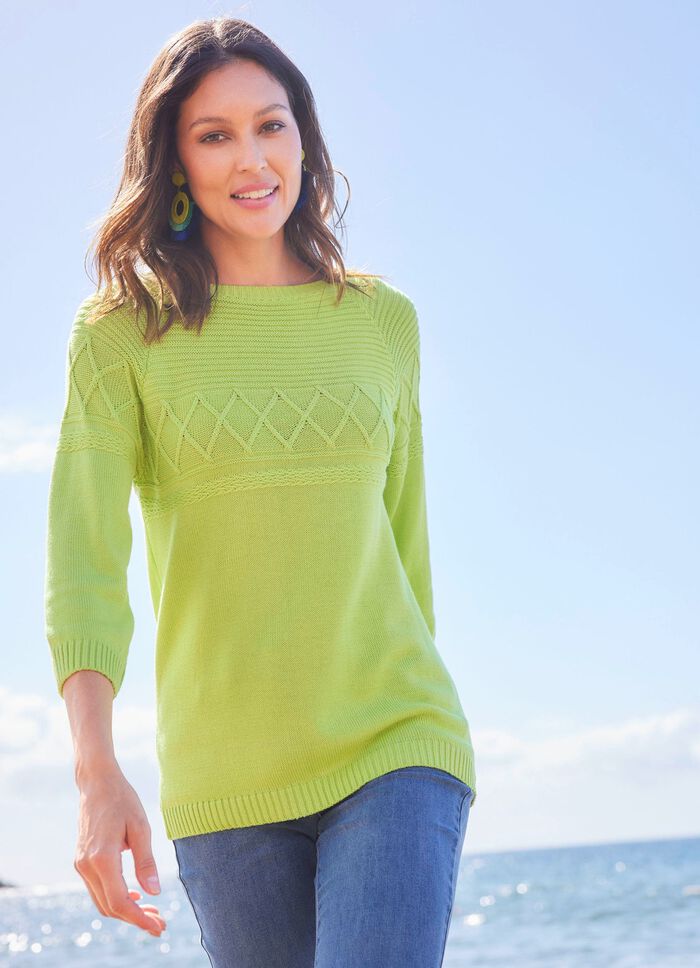 Trui met een gemengd structuurpatroon 