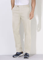 Comfortabele broek met elastische tailleband in 3 kleuren BEIGE