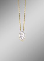 Hanger met 3 briljant geslepen diamanten, 20 diamanten en ankerketting 