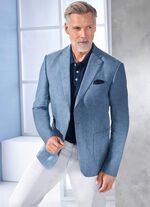 Jas in 3 kleuren MIDDENBLAUW GEMÊLEERD