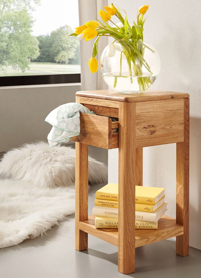 Bijzettafel gemaakt van geolied massief hout WILDE EIK