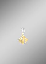 Ginkgo-bladhanger in tweekleurige uitvoering met synthetische zirkonia 