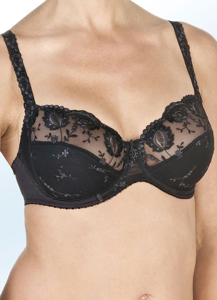 Felina Conturelle beugelbeha met borduurkant ZWART