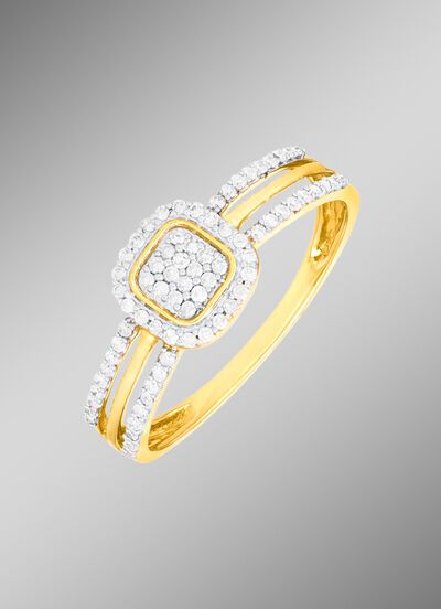 Elegante damesring met 74 diamanten 
