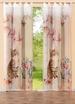 Digitaal bedrukte gordijnen en verduisteringsgordijnen met kattenmotief 