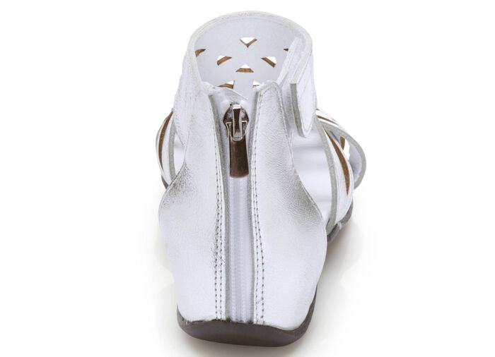 Andrea Conti, modieuze damessandalen, gemaakt van leer ZILVER