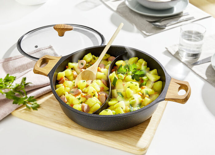 Multipan met glazen deksel 